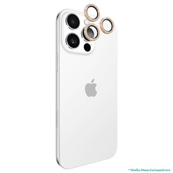 ฟิล์มกระจกกันรอยเลนส์กล้อง Kate Spade  Aluminum Ring สำหรับ iPhone 16 Pro/16 Pro Max สี Set in Stone Gold