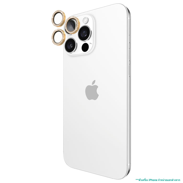 ฟิล์มกระจกกันรอยเลนส์กล้อง Kate Spade  Aluminum Ring สำหรับ iPhone 16 Pro/16 Pro Max สี Set in Stone Gold