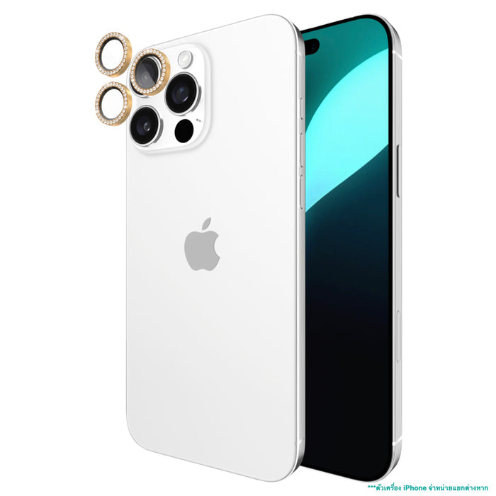 ฟิล์มกระจกกันรอยเลนส์กล้อง Kate Spade  Aluminum Ring สำหรับ iPhone 16 Pro/16 Pro Max สี Set in Stone Gold