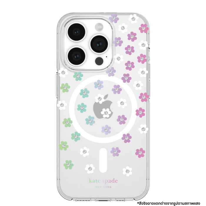 เคสแฟชั่น Kate Spade Protective Case สำหรับ iPhone 15 Pro สี Chunky Glitter Iridescent รองรับ MagSafe