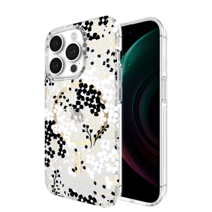 เคสแฟชั่น Kate Spade Protective Case สำหรับ iPhone 15 Pro สี Multi Floral Black รองรับ MagSafe