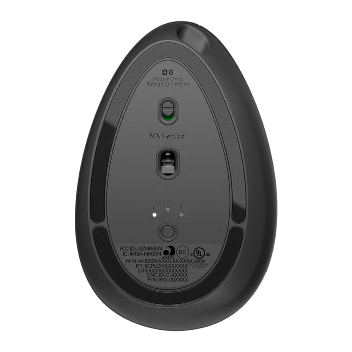 เมาส์ไร้สาย MX Vertical Ergonomic Mouse - Graphite เซ็นเซอร์ความแม่นยําสูงที่ 4000 DPI แบรนด์ LOGITECH