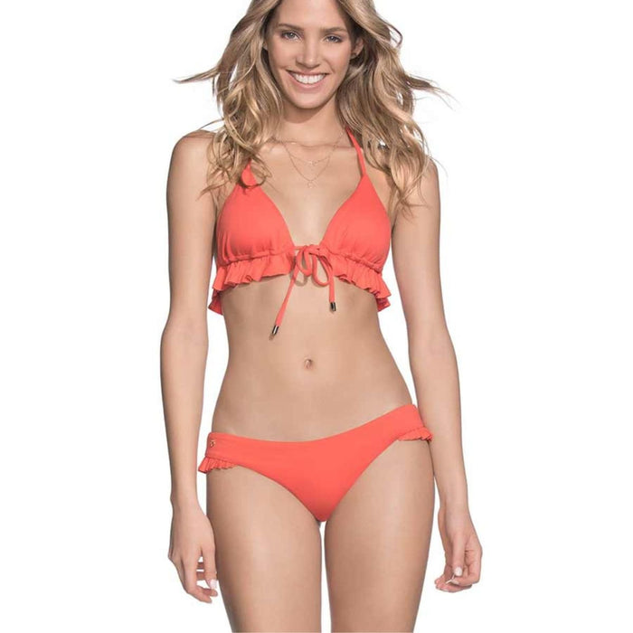 Maaji Mandarin Frills Bikini Top in BR Orange - BoardCo