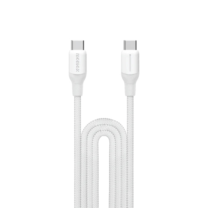 สายชาร์จ Momax 1-Link Flow USB-C to USB C Braided 100W ความยาว 2 เมตร สี White
