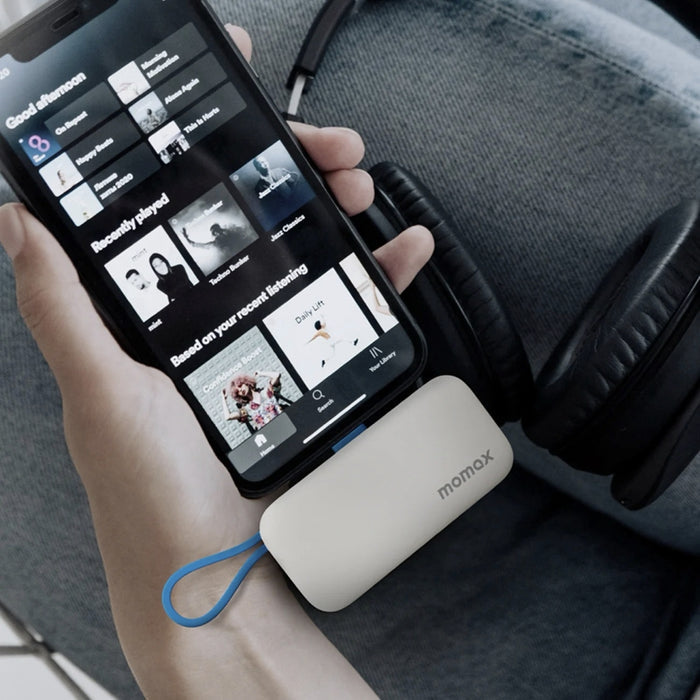 แบตเตอรี่สำรอง Momax 1-Power Mini 3-in-1 ความจุ 5000mAh (USB-C) สี Blue