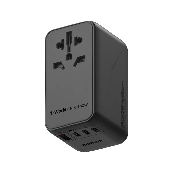 หัวชาร์จ Momax 1-World 120W GaN 4-port พร้อมปลั๊ก AC Travel