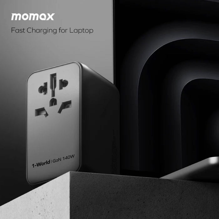 หัวชาร์จ Momax 1-World 120W GaN 4-port พร้อมปลั๊ก AC Travel