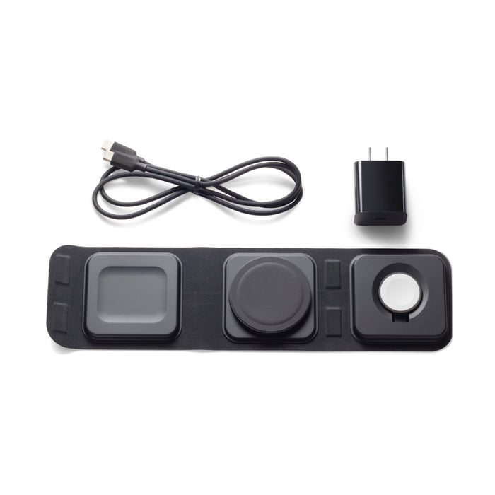 Mophie แท่นชาร์จไร้สายแบบพกพา 3-in-1 รองรับ MagSafe สำหรับเดินทาง