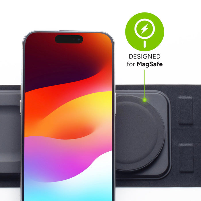 Mophie แท่นชาร์จไร้สายแบบพกพา 3-in-1 รองรับ MagSafe สำหรับเดินทาง