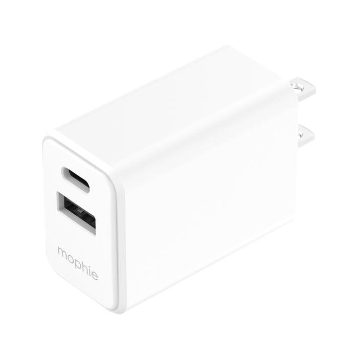 หัวชาร์จ Mophie Essential Wall Charger PD 30 วัตต์ สี White (พอร์ต USB-A x 1, USB-C x 1)