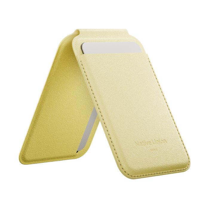 กระเป๋าใส่บัตร และ ขาตั้ง Native Union Active Wallet Stand สี Lemon กางขาตั้งง่าย จากแบรนด์ NATIVE UNION