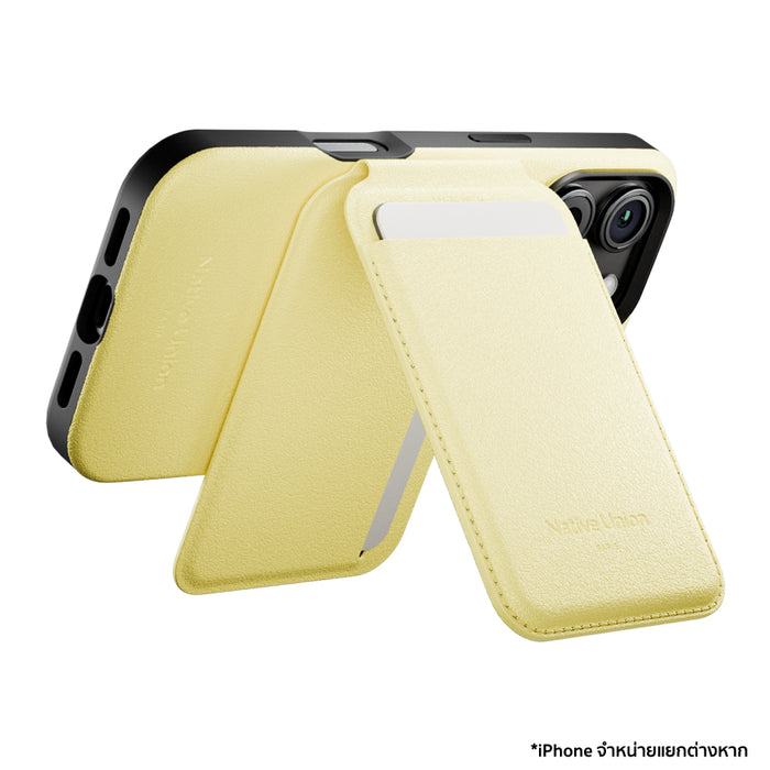 กระเป๋าใส่บัตร และ ขาตั้ง Native Union Active Wallet Stand สี Lemon แม่เหล็กติดแน่น ไม่หลุดง่าย จากแบรนด์ NATIVE UNION
