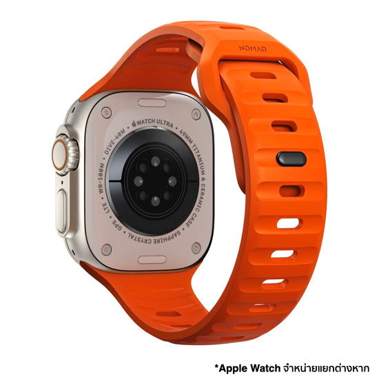 NOMAD Sport Band FKM for Apple Watch 45 Orange - Black Hardware