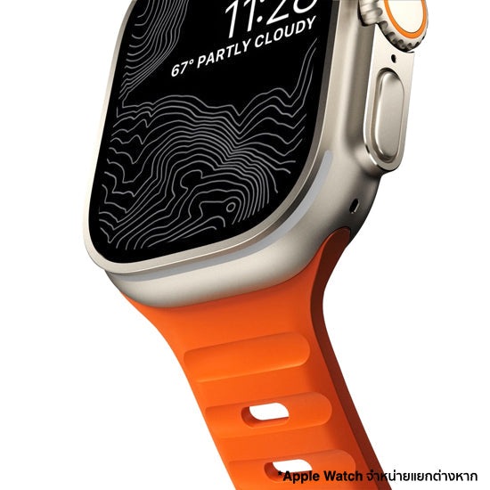 NOMAD Sport Band FKM for Apple Watch 45 Orange - Black Hardware