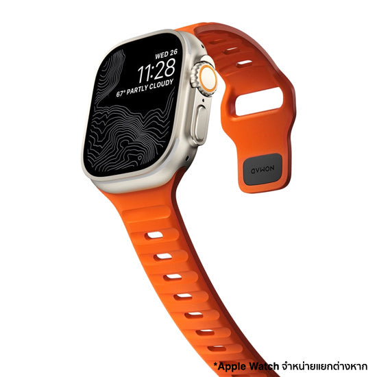 NOMAD Sport Band FKM for Apple Watch 45 Orange - Black Hardware