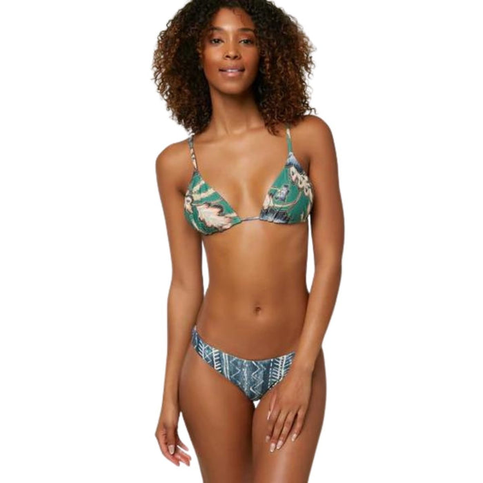 O'Neill Cayo Westerly Floral Revo Tri Bikini Top in Green - BoardCo