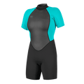 O'Neill Women's Reactor-2 2mm BZ SS Spring Wetsuit in Black/Aqua - BoardCo