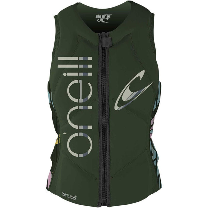 O'Neill Women's Slasher Comp Vest DKOLIVE/BAYLEN - BoardCo