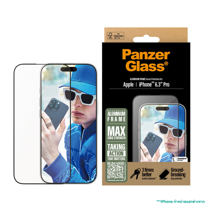 กรอบอะลูมิเนียมป้องกันหน้าจอ Panzerglass Ultra Wide Fit for iPhone 16 Pro