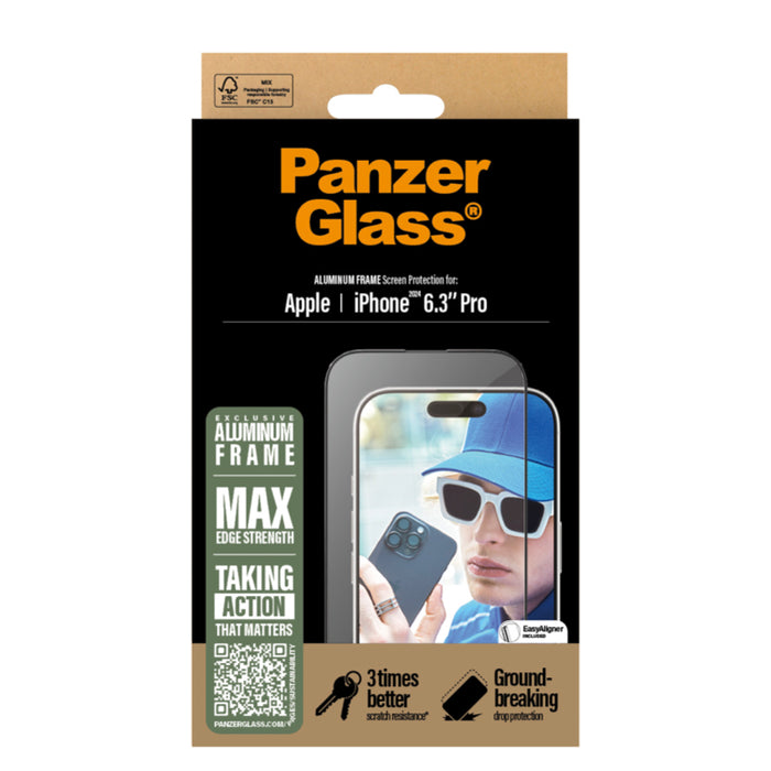 กรอบอะลูมิเนียมป้องกันหน้าจอ Panzerglass Ultra Wide Fit for iPhone 16 Pro