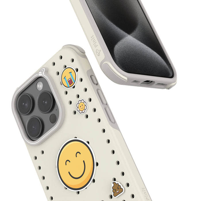 เคสกันกระแทก Pinit MagSafe พร้อม Pin Pack สำหรับ iPhone 15 Pro Max - Dynamic/White/Emoji1