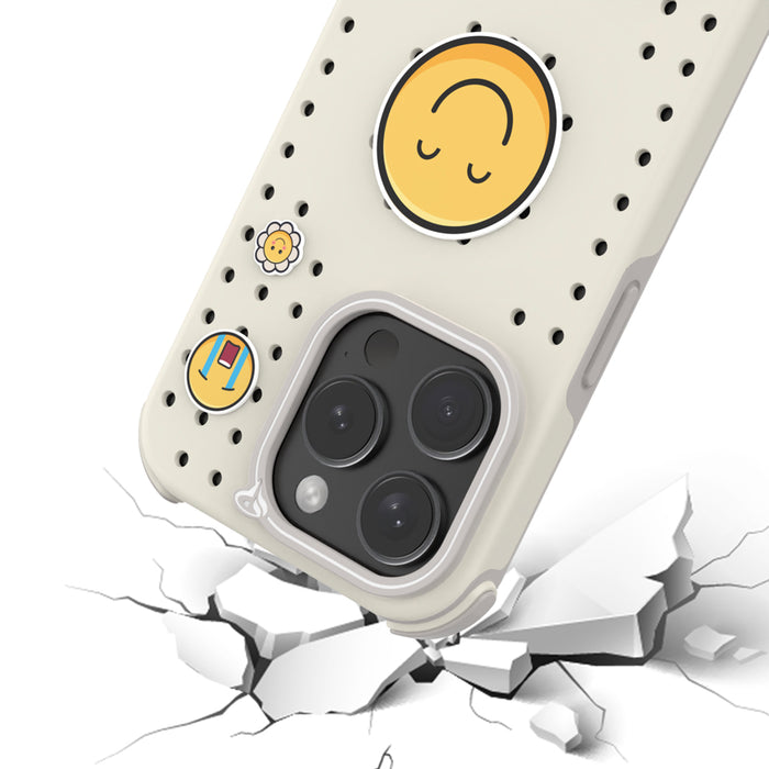 เคสกันกระแทก Pinit MagSafe พร้อม Pin Pack สำหรับ iPhone 15 Pro Max - Dynamic/White/Emoji1
