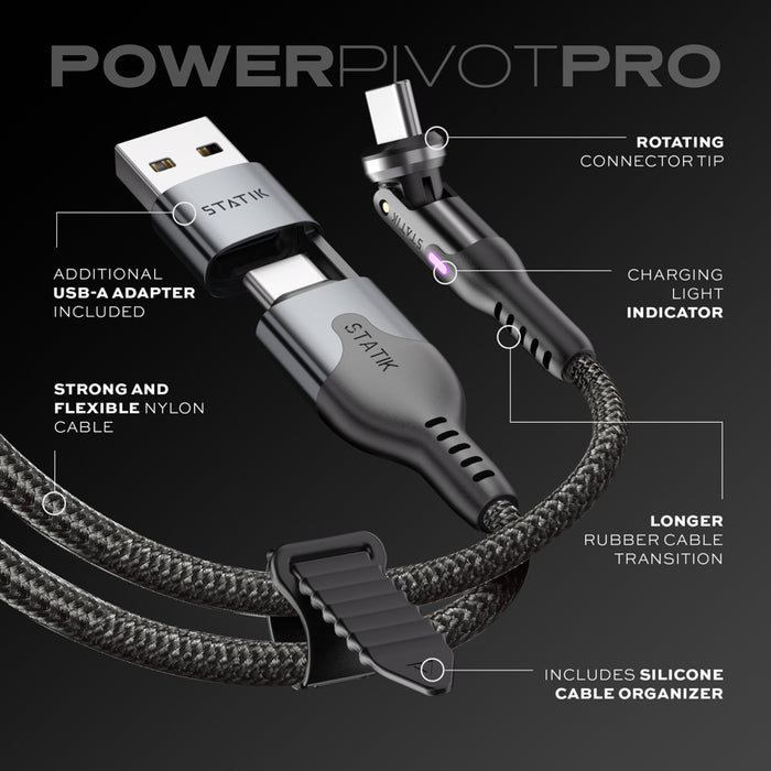 สายชาร์จ PowerPivot Pro USB-C to USB-C (2 เมตร) สี Black