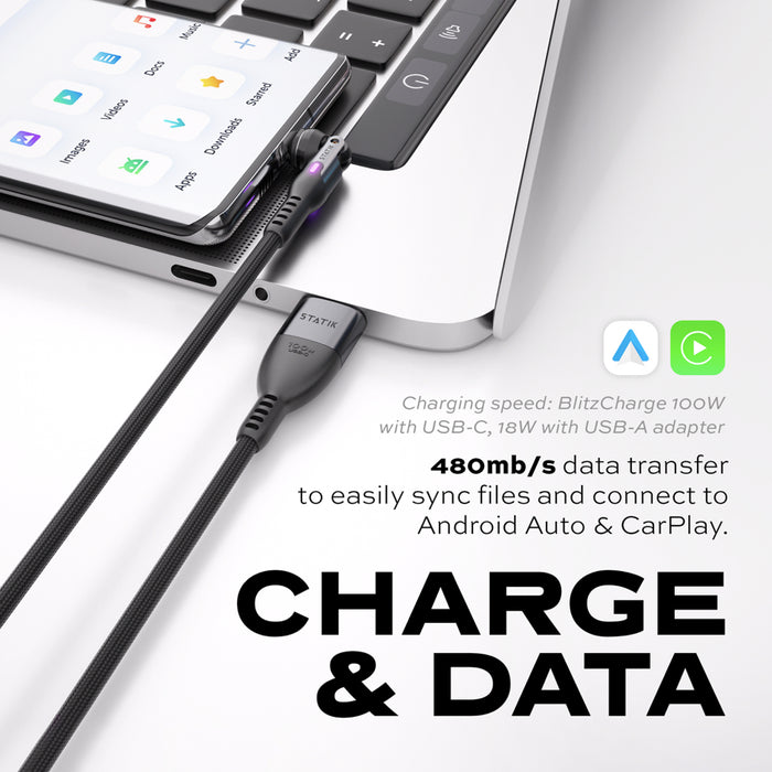 สายชาร์จ PowerPivot Pro USB-C to USB-C (2 เมตร) สี Black