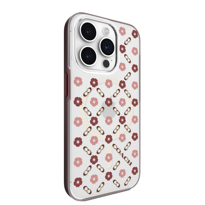 เคสกันกระแทก Coach Protective สำหรับ iPhone 15 Pro สี Branded Tea Rose