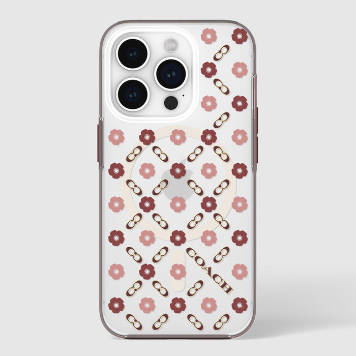 เคสกันกระแทก Coach Protective สำหรับ iPhone 15 Pro สี Branded Tea Rose