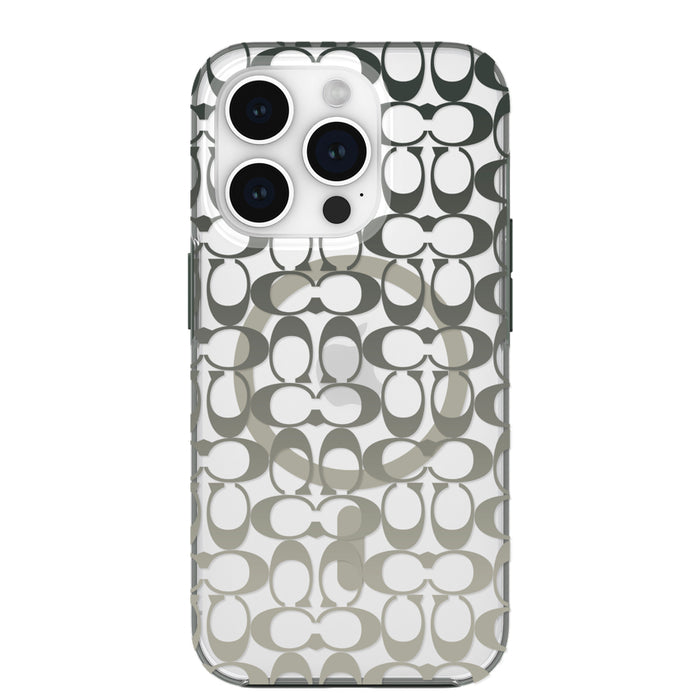เคสกันกระแทก Coach Protective สำหรับ iPhone 15 Pro สี Signature C Ombre Deep Forest
