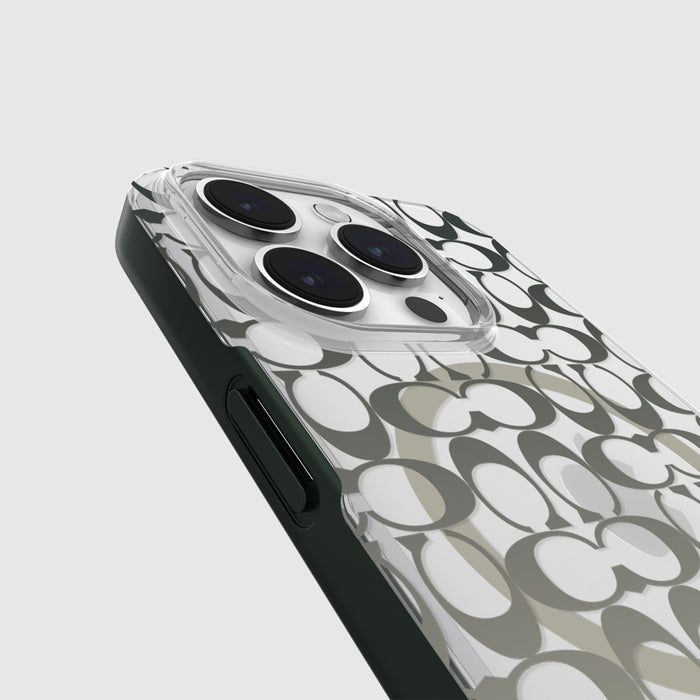 เคสกันกระแทก Coach Protective สำหรับ iPhone 15 Pro สี Signature C Ombre Deep Forest