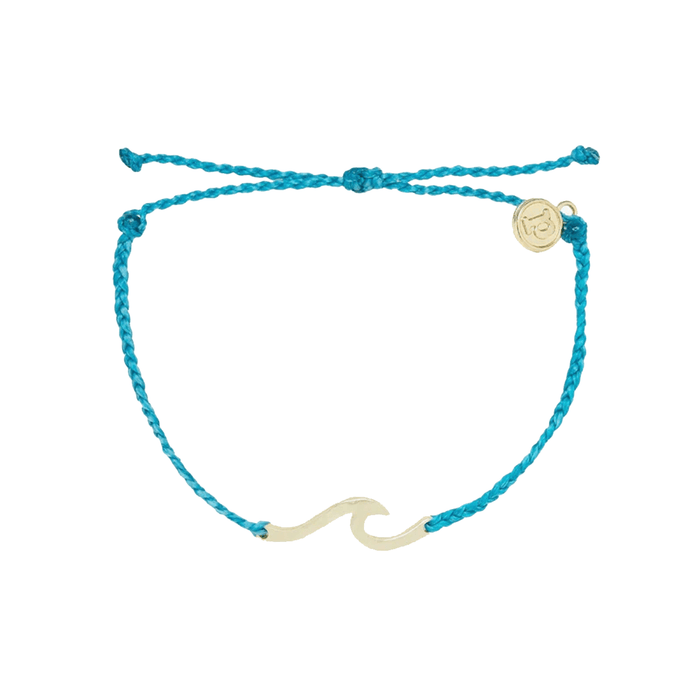 Pura Vida Hammered Wave Gold Bracelet in Pacific Blue - BoardCo