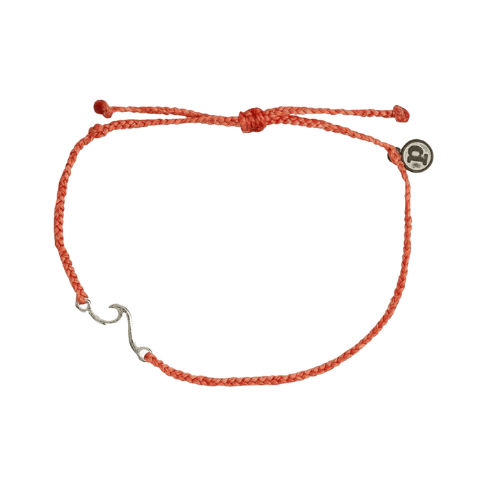 Pura Vida Shoreline Silver Anklet in Coral - BoardCo