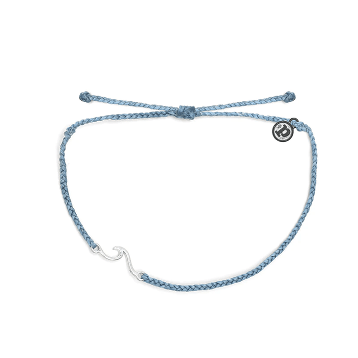 Pura Vida Shoreline Silver Anklet in Sky Blue - BoardCo