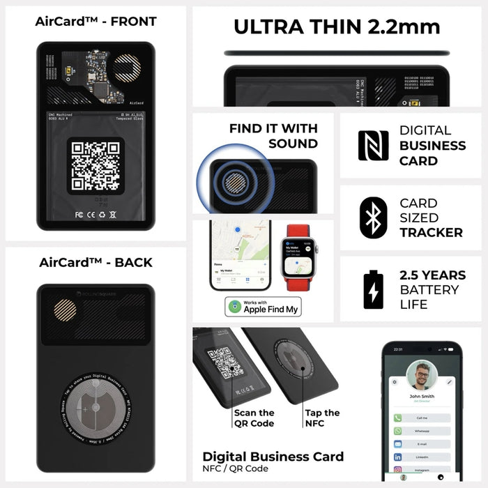 อุปกรณ์ติดตามอัจฉริยะ Rolling Square AirCard Business Card Bluetooth Tracker