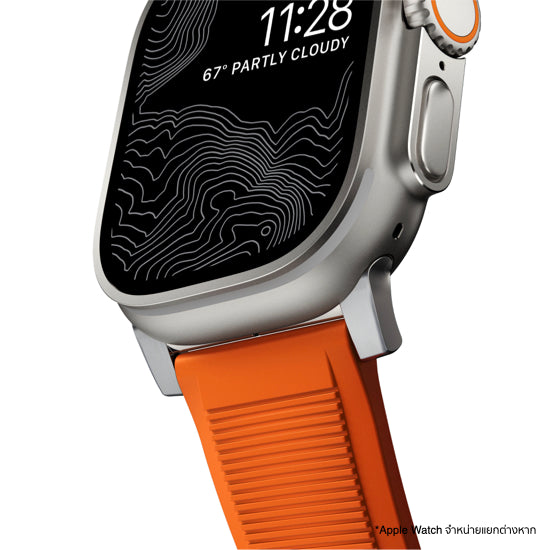 สายนาฬิกา Rugged Strap สำหรับ Apple Watch 45mm/42mm สี Orange Silver Hardware