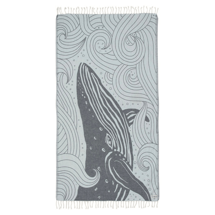Sand Cloud Blue Swirl Waves Whale Towel - BoardCo
