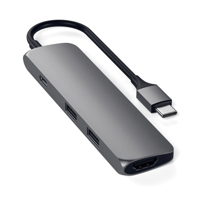 อะแดปเตอร์มัลติพอร์ต Satechi Slim Type-C MultiPort Adapter สี Space Gray