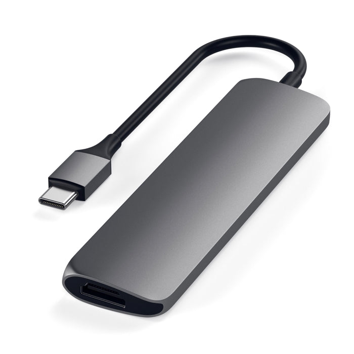 อะแดปเตอร์มัลติพอร์ต Satechi Slim Type-C MultiPort Adapter สี Space Gray