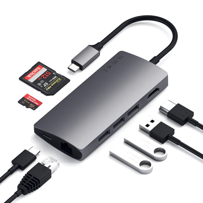 อะแดปเตอร์มัลติพอร์ต Satechi Type-C MultiPort Ethernet V2 สี Space Gray