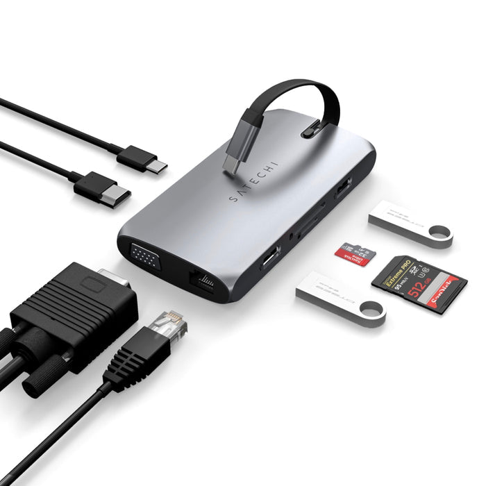 อะแดปเตอร์มัลติพอร์ต Satechi USB-C On the Go สี Space Gray