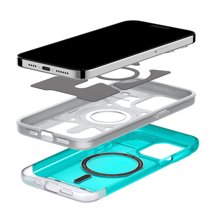 เคสกันกระแทก SPIGEN Classic C1 MagFit for iPhone 15 Pro - Bondi Blue