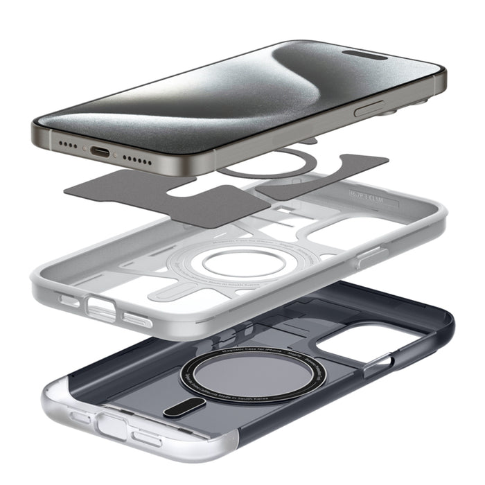 เคสกันกระแทก SPIGEN Classic C1 MagFit for iPhone 15 Pro - Graphite