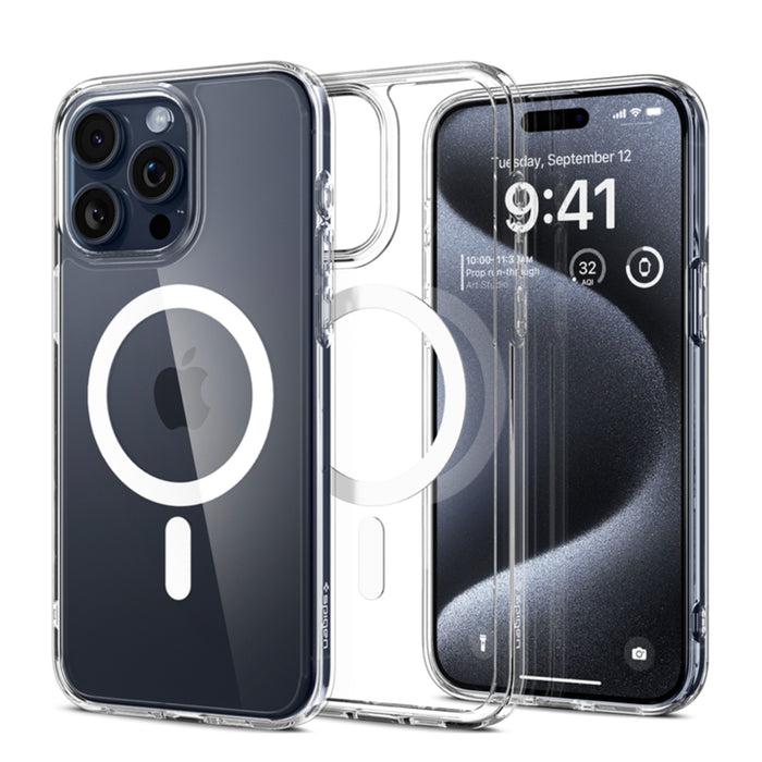 เคสกันกระแทก Spigen Ultra Hybrid MagFit สำหรับ iPhone 15 Pro สี White