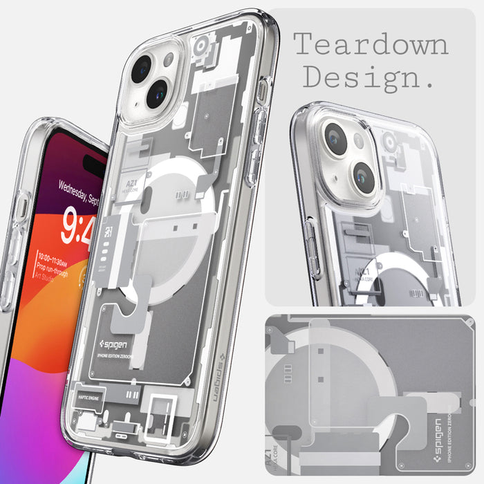 เคสใส Spigen Ultra Hybrid MagFit Zero One สำหรับ iPhone 15 สี Zero One White