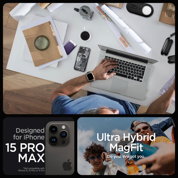 เคสใส Spigen Ultra Hybrid MagFit Zero One สำหรับ iPhone 15 Pro Max สี Zero One