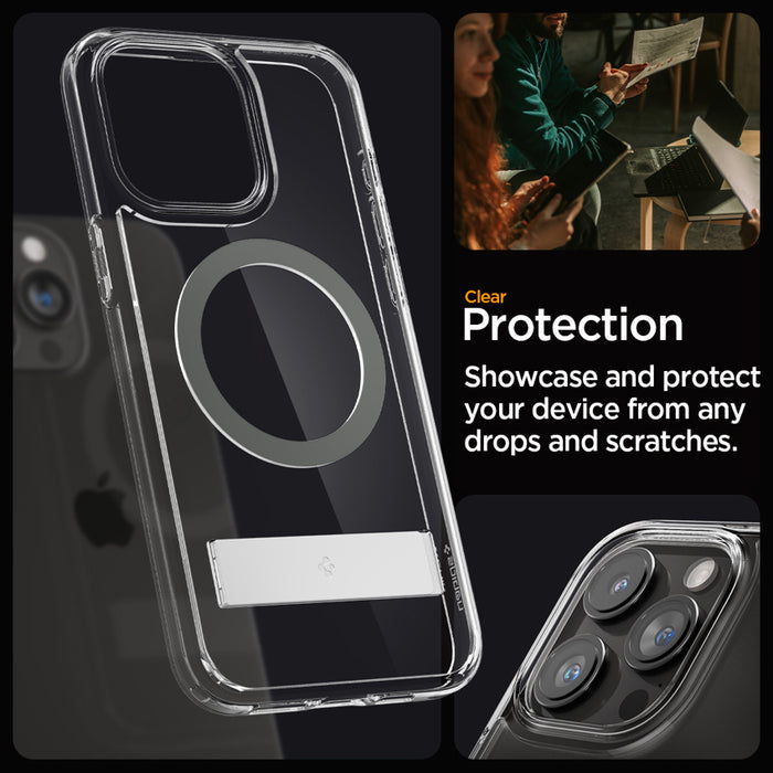 เคสใส Spigen Ultra Hybrid S MagFit สำหรับ iPhone 15 Pro สี Crystal Clear