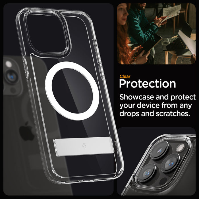 เคสใส Spigen Ultra Hybrid S MagFit สำหรับ iPhone 15 Pro สี Crystal Clear