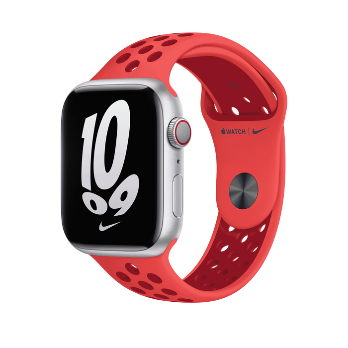สาย Nike Sport Band Bright Crimson/Gym Red สำหรับ Apple Watch 45 มม.